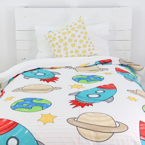 Laste puuvillane padi ja padi , 140 x 200 cm Space Rocket - Mr. Fox-image-1