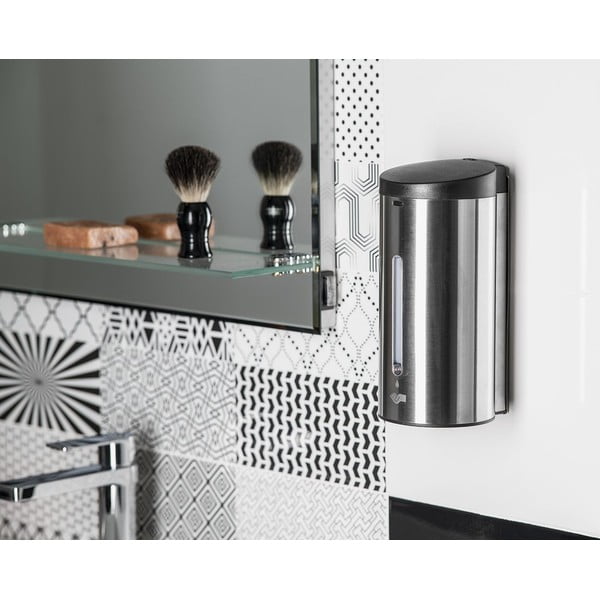 Matt hõbedane roostevabast terasest puutevaba seebidosaator 650 ml - Sapho-image-2