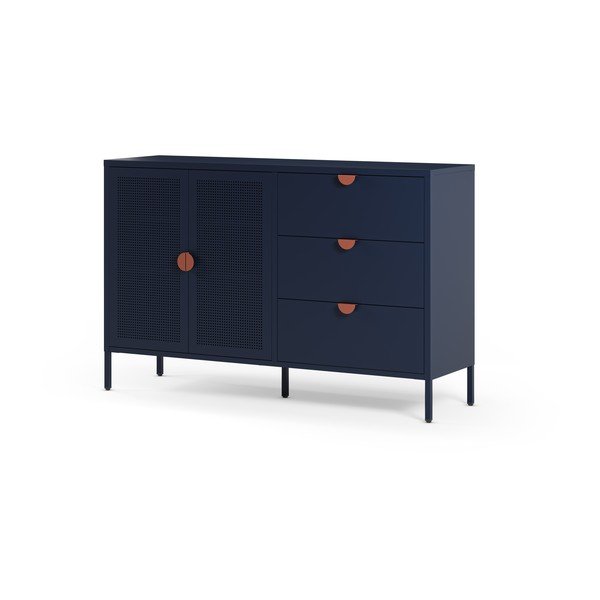 Tumesinine metallist kummut 140x90x40 cm Sayla - Marckeric-image-4