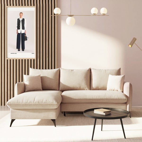 Beež bukleekangast panipaigaga nurgadiivanvoodi (vasak nurk) Brim - Rodier-image-1