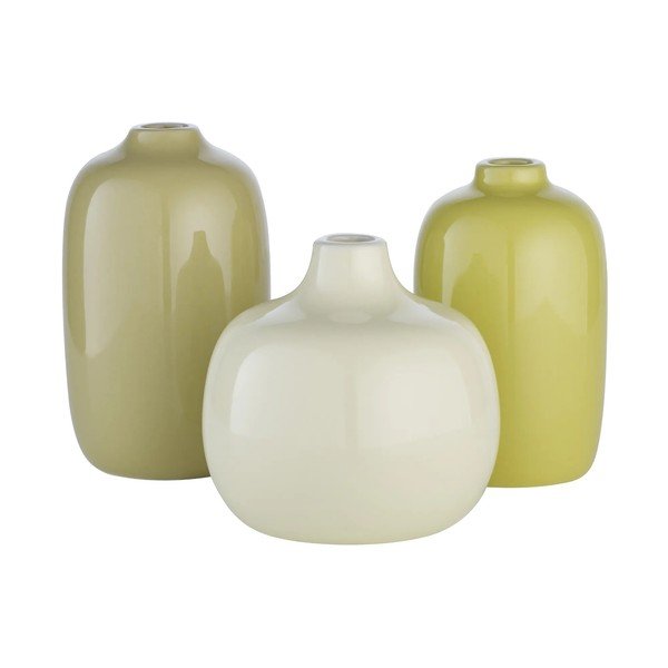 Rohelised keraamilised vaasid 3 tk (kõrgus 9 cm) Ceola - Blomus