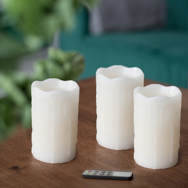 3 LED-küünla komplekt koos puldiga Drip, kõrgus 12,5 cm Dripwax - DecoKing-image-3