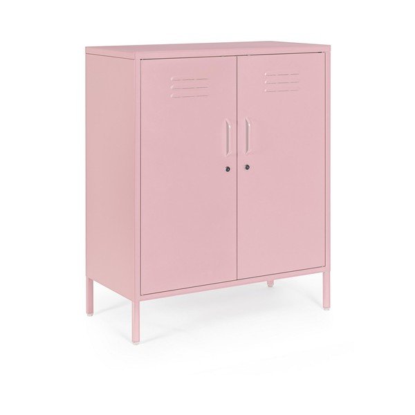 Heleroosa metallist lukustatav kapp 80x101,5x40 cm Cambridge - Yes Everyday-image-2