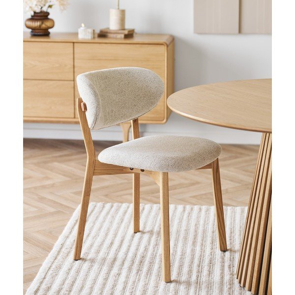 Beež/naturaalses toonis polsterdatud söögitool Dunkirk – House Nordic-image-1