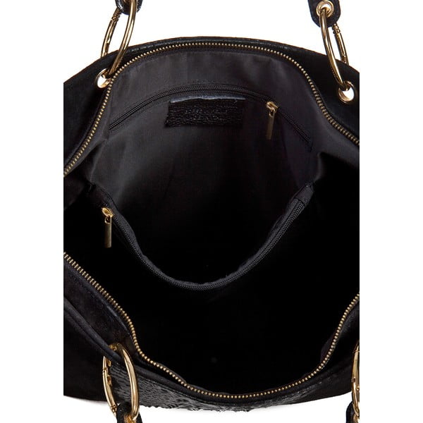 Černá kožená kabelka Massimo Castelli Barnaba-image-3