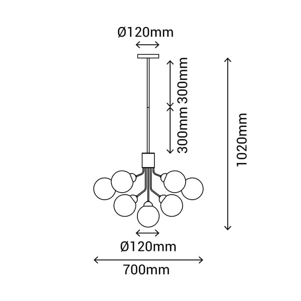 Must-valge rippvalgusti , kõrgus 102 cm Musa - SULION-image-3
