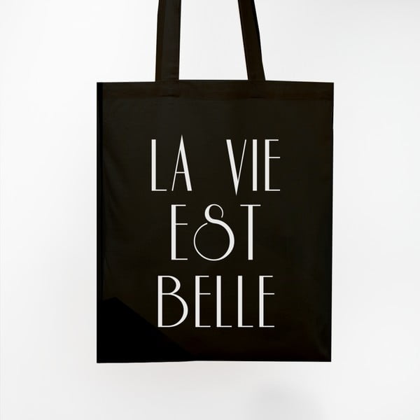 Plátěná taška La Vie Est Belle Black