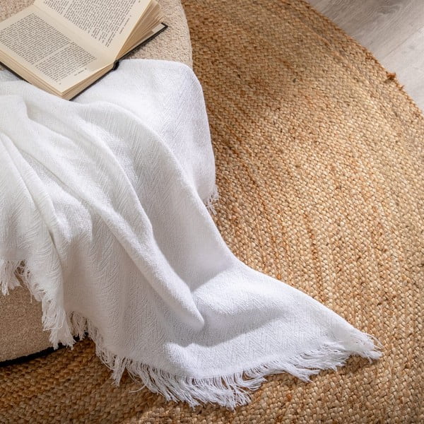 Valge taaskasutatud puuvillast voodikate 260x280 cm Spike - Ixia-image-1