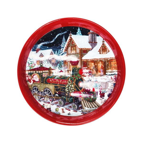 Ümmargune punane jõulumotiiviga kandik , ⌀ 38 cm Christmas - Brandani