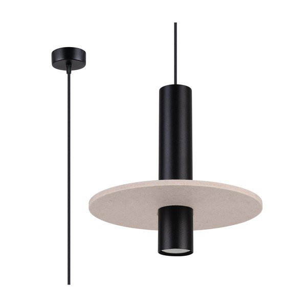 Must/beež metallist ripplamp ø 30 cm Olisa - Sollux-image-4