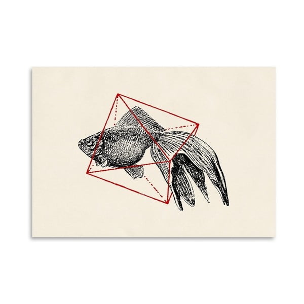 Plakát Fish In Geometrics 3 od Florenta Bodart, 30x42 cm