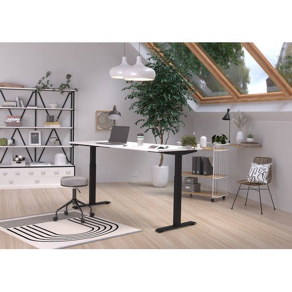 Elektriliselt reguleeritava kõrgusega valge töölaud 80x180 cm Jet - Germania-image-1