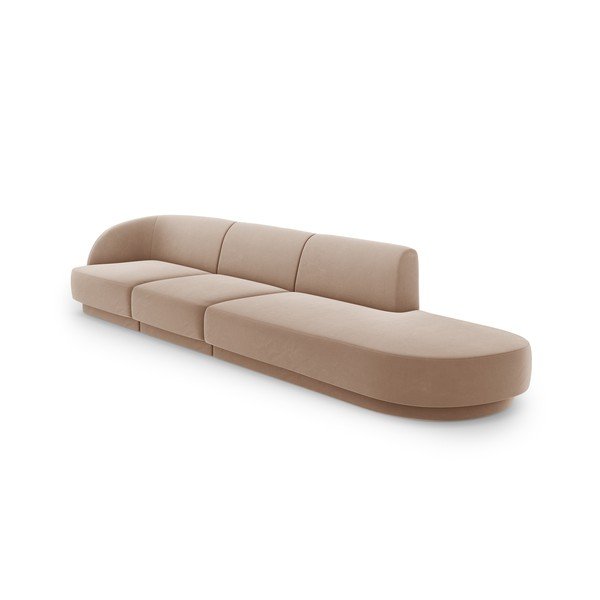 Beež sametist diivan 302 cm Miley - Micadoni Home-image-3