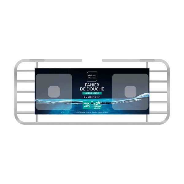 Alumiiniumist vannitoa riiul ilma puurimiseta läikiva hõbedase värviga Filaire Aluminium - douceur d'intérieur-image-2