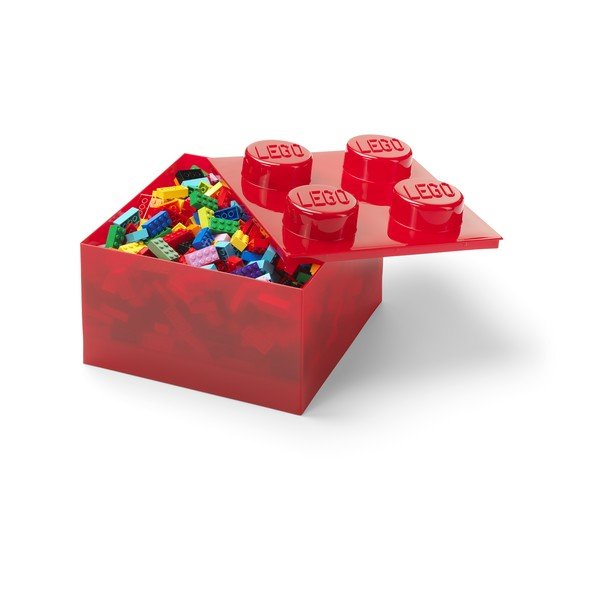 Punane plastikust laste hoiukast 25x25x18 cm - LEGO®-image-2