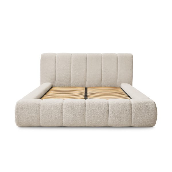 Beež polsterdatud kaheinimesevoodi koos panipaiga ja voodipõhjaga 180x200 cm Denali - Bobochic Paris-image-3