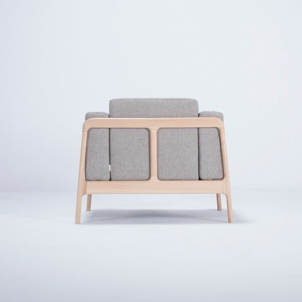 Tammepuust tugitool halli tekstiilist istmega Fawn - Gazzda-image-3