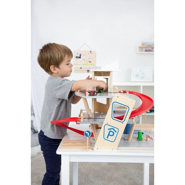Laste puidust parkla koos autodega Parkla - Legler-image-1