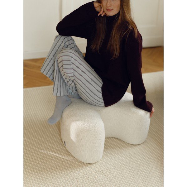 Bouclé kangast beež pouf Ü - noo.ma-image-2