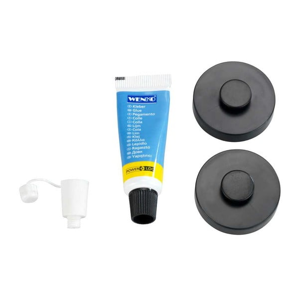 2 musta Power-Loc isekinnitusega seinaklambrite komplekt Classic Plus - Wenko-image-2