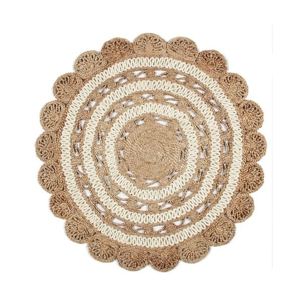 Jutový kruhový koberec Eco Rugs Cristina, Ø 120 cm