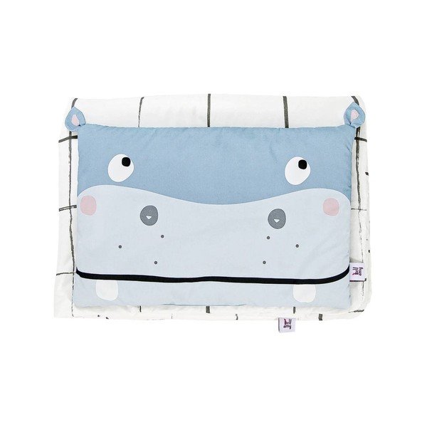 Beebi puuvillane tekk ja padi lapsevoodile 200x140 cm Hippo - BELLAMY-image-3