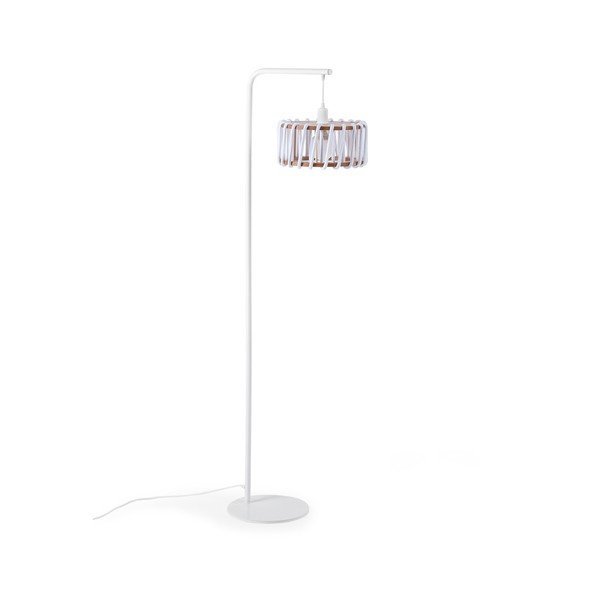Stojací lampa s bílou konstrukcí a malým bílým stínidlem EMKO Macaron-image-1