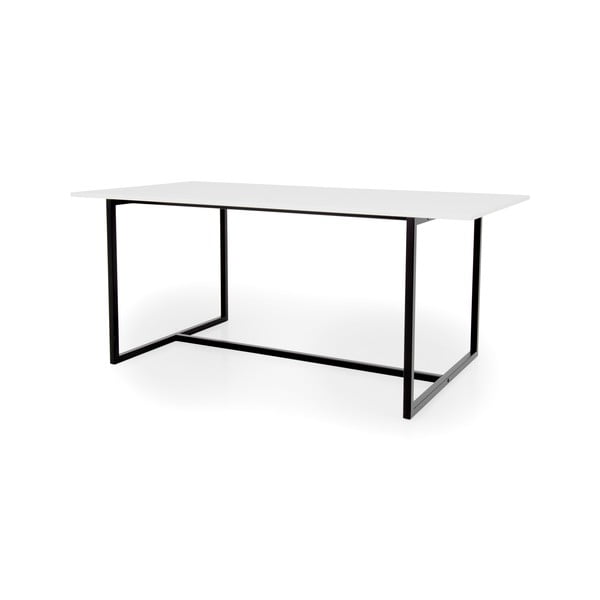 Valge söögilaud musta metallist alusega Mello - Tenzo-image-1