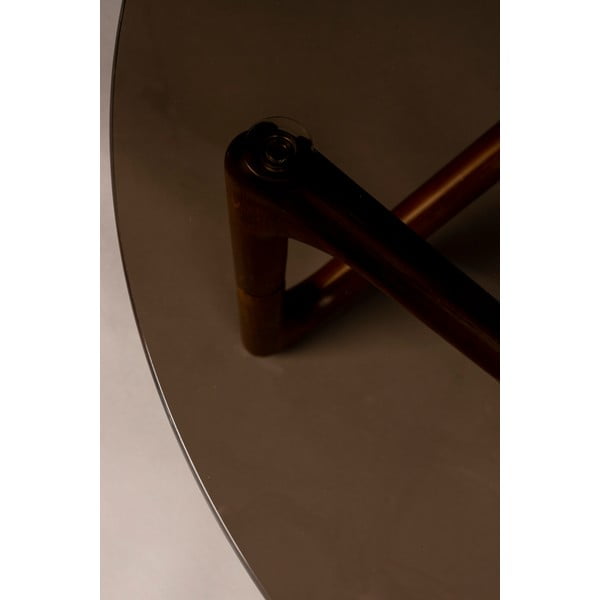 Pruun ümmargune klaasist diivanilaud ø 80 cm Naia - Dutchbone-image-3