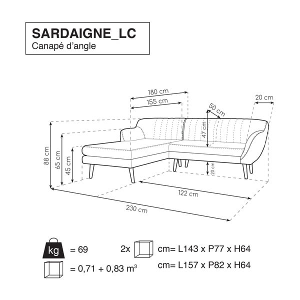 Světle růžová pohovka s lenoškou na levé straně Mazzini Sofas Sardaigne-image-4
