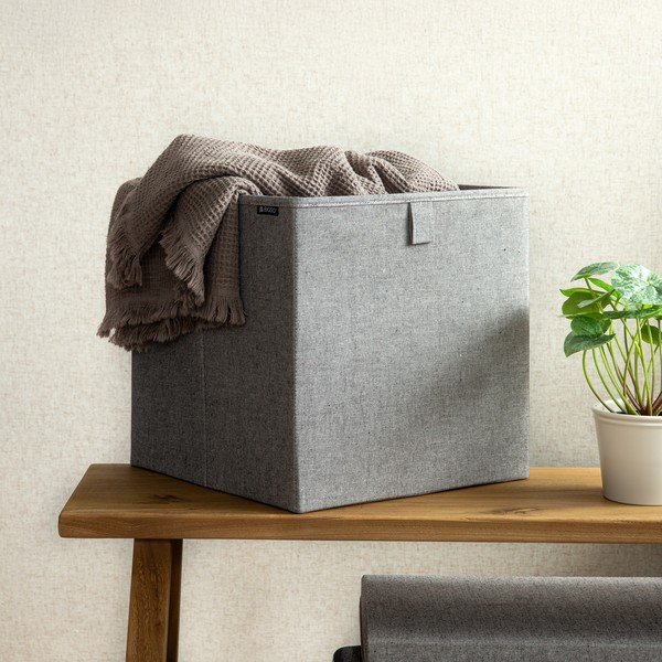 Hall tekstiilist hoiukast 32x31,5x31,5 cm Soft Storage Cube - Bigso-image-1