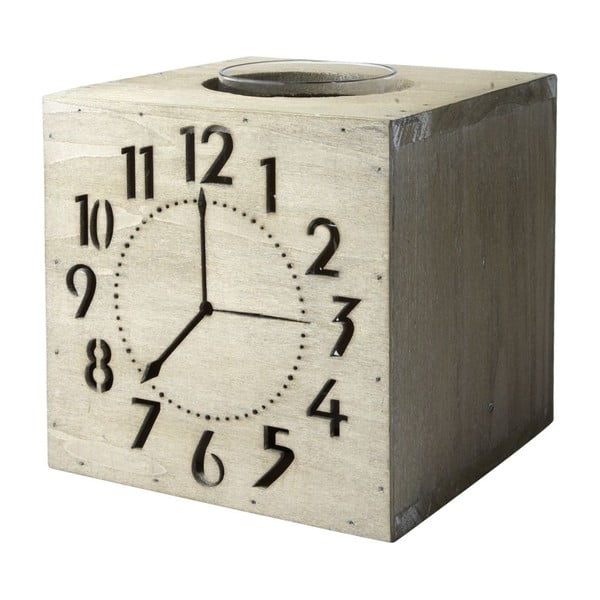 Svícen Wood Clocks, 17x15 cm