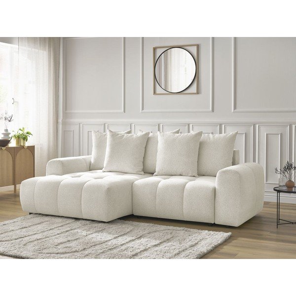 Valge šenillist panipaigaga nurgadiivanvoodi (vasak nurk) Roxelane - Bobochic Paris-image-3