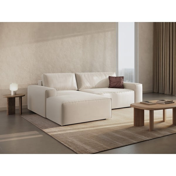 Beež sametist lahtikäiv nurgadiivan (vasak nurk) Jodie – Micadoni -image-2