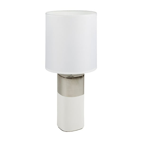Bílá stolní lampa  se základnou ve stříbrné barvě Santiago Pons Reba,  ⌀ 24 cm