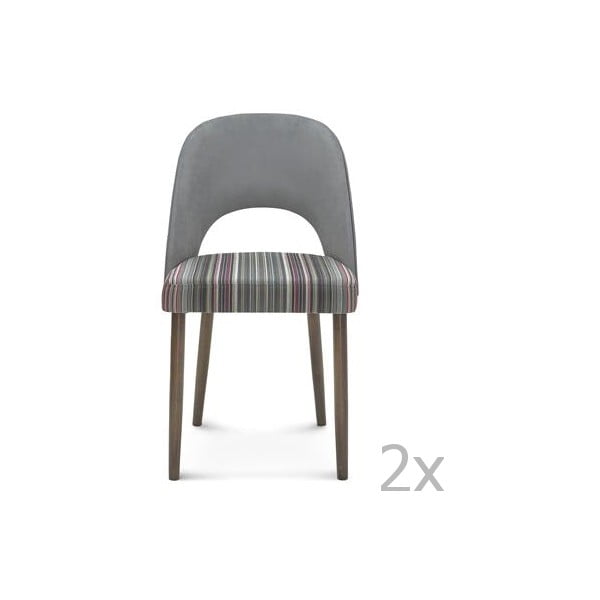 Sada 2 šedých dřevěných židlí Fameg Lecia