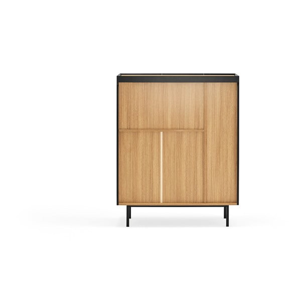 Must kõrge tammedekooriga kummut 95x120 cm Arista – Teulat-image-4