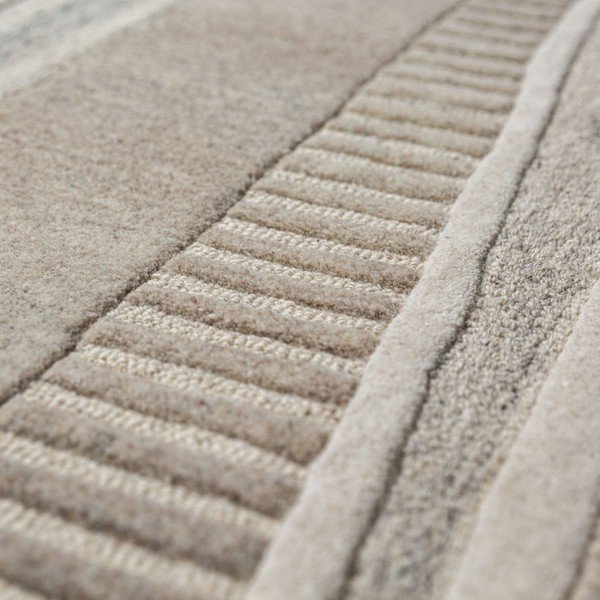 Hallikasbeež käsitsi kootud villane vaip 160x230 cm Lira - Flair Rugs-image-4