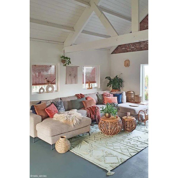 Heleroheline pestav käsitsi kootud puuvillane vaip 170x240 cm Tribu Olive - Lorena Canals-image-4