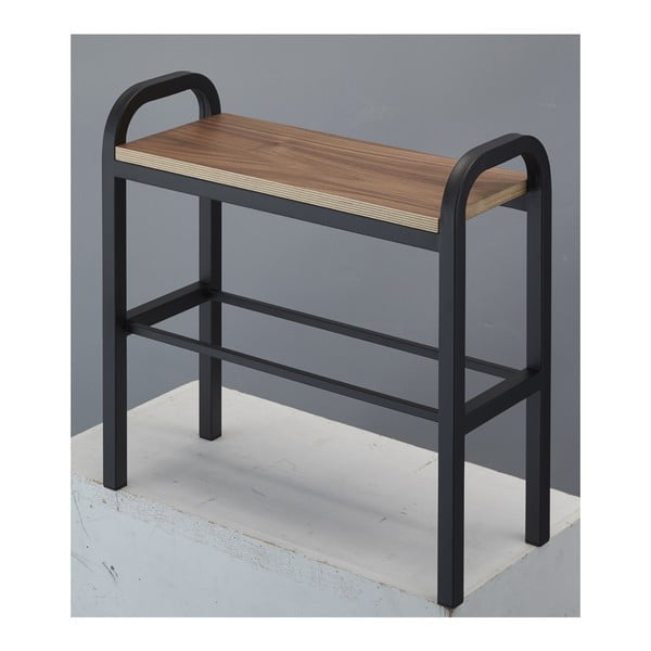 Must-puiduvärvi metallist kingariiul Tower - YAMAZAKI-image-2