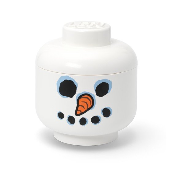 Valge plastikust laste hoiukast ø 24x27 cm Head Snowman L - LEGO®