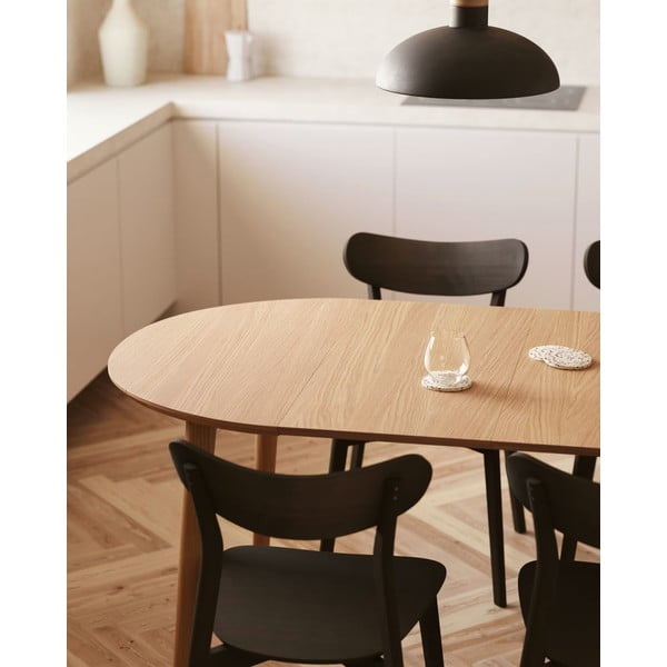 Tammedekooriga kokkupandav söögilaud ø 160 cm Oqui - Kave Home-image-1