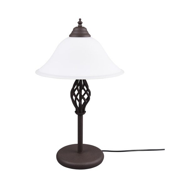 Tumepruun lauavalgusti klaasist varjuga (kõrgus 50 cm) Rustica - Trio