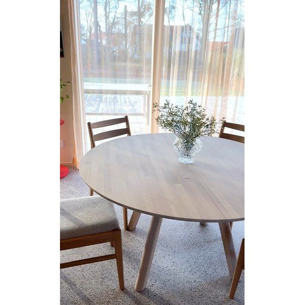 Ümmargune pikendatav söögilaud tammepuust, läbimõõduga 140 cm Clapperton - Rowico-image-3