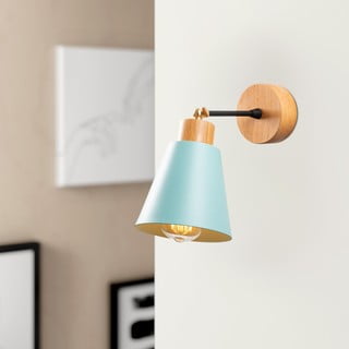 Türkiis-puiduvärvi seinavalgusti ø 14 cm Manavgat - Opviq lights