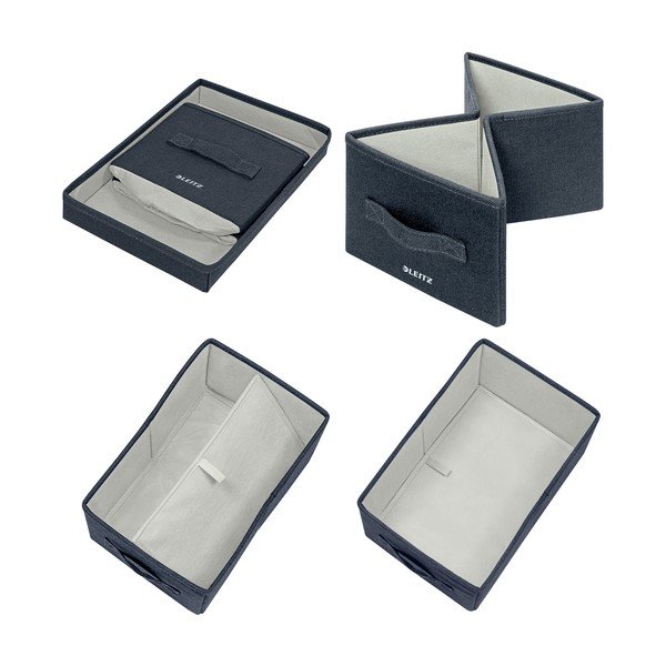 Tumehallid riidest hoiukastid koos kaanega 2tk komplektis 19x28.5x16 cm - Leitz-image-4
