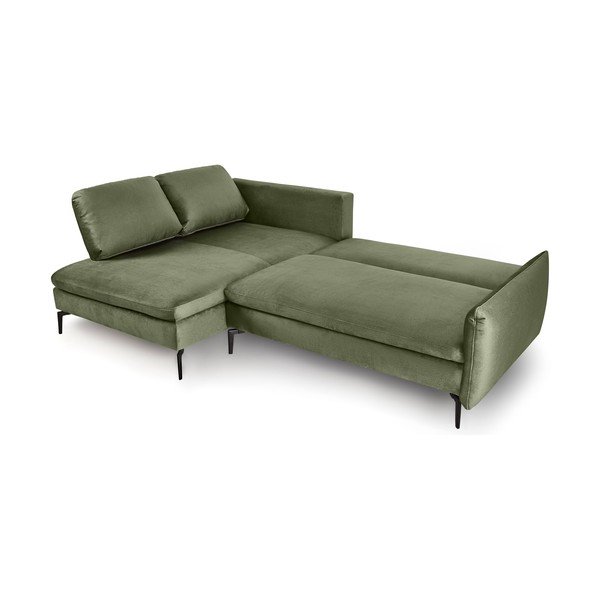 Roheline diivanvoodi sametne nurgadiivan , vasakpoolne nurk Fira - Bonami Selection-image-3