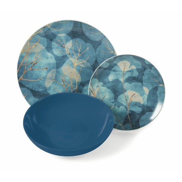 18-osaline komplekt sinistest portselanist ja kiviplaadist Dream taldrikutest Blue Dream - VDE Tivoli 1996-image-1