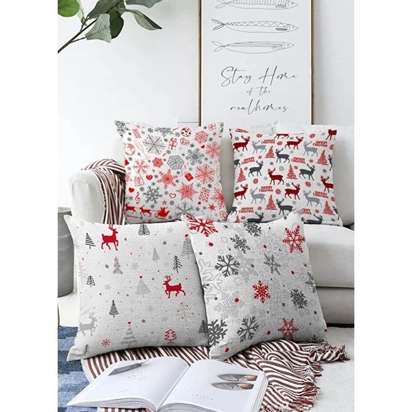 Padjapüürid jõulumotiiviga 43x43 cm komplektis 4 tk Meryy Christmas - Mila Home-image-2