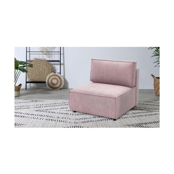 Heleroosa velvetist diivanimoodul, keskosa  Nihad modular - Bobochic Paris-image-1